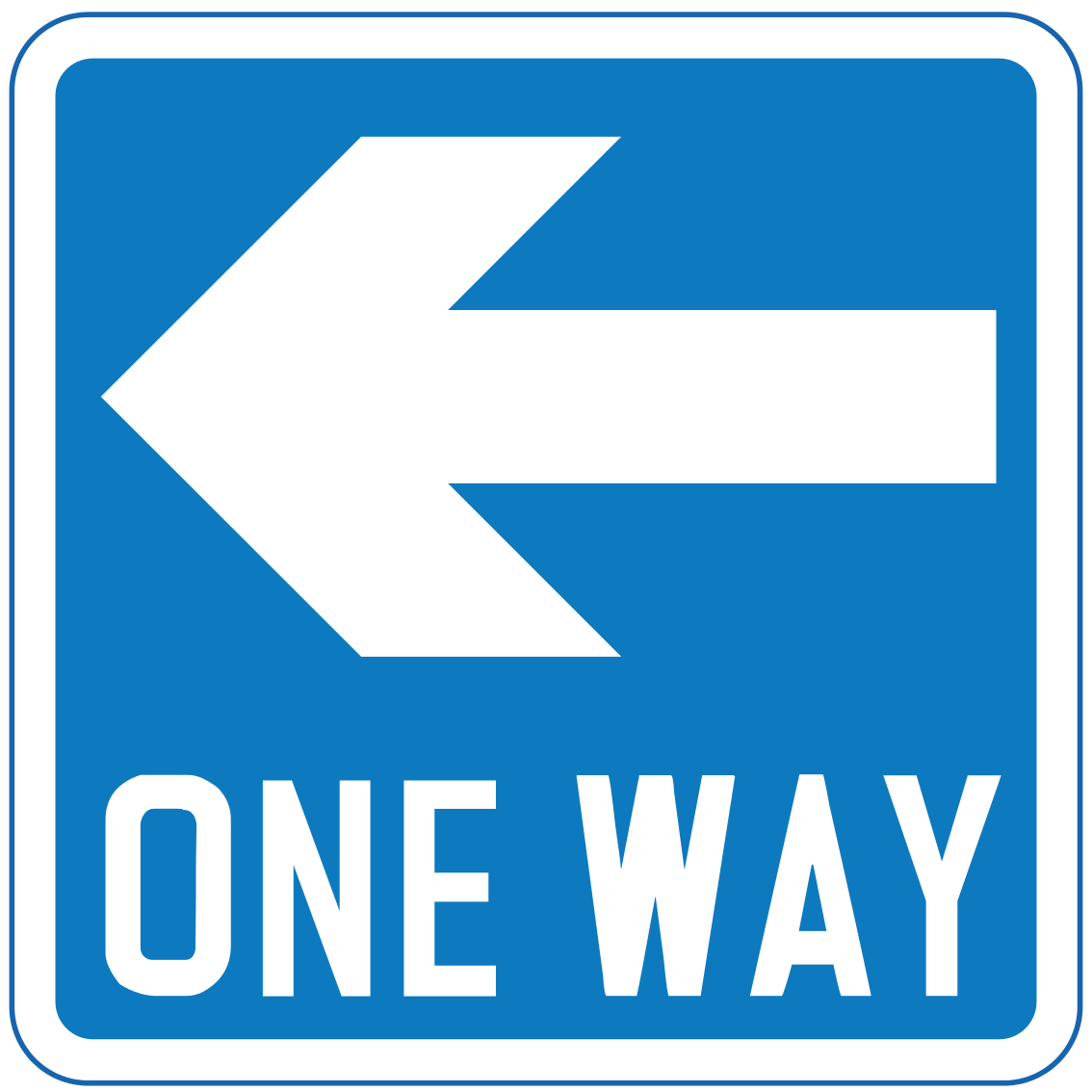 One-way traffic in direction indicated (left)